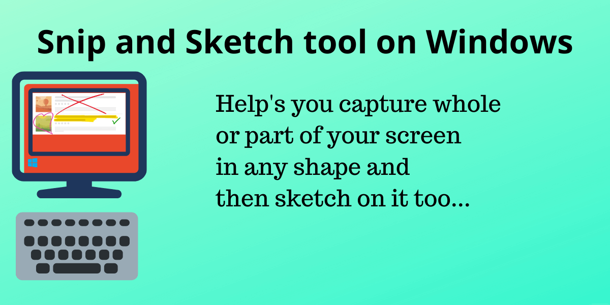how to take a screenshot using snip and sketch tool